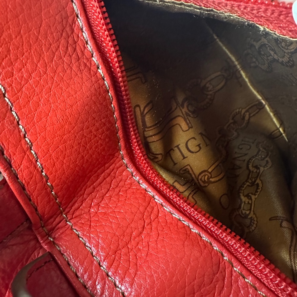 Red Leather Backpack - Tignanello - image 7